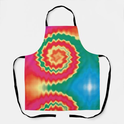 Tie kleurige kleurrijke retro groovy patroon schort (Voorkant)