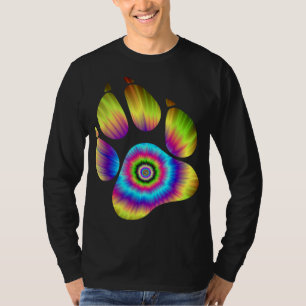 Tie-kleurstof - dierlijke kattendog - afdruk voor t-shirt