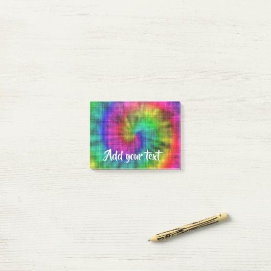 Tie kleurstof gepatterd post-it® notes (Op bureau)