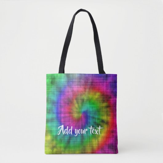 Tie kleurstof gepatterd tote bag (Voorkant)