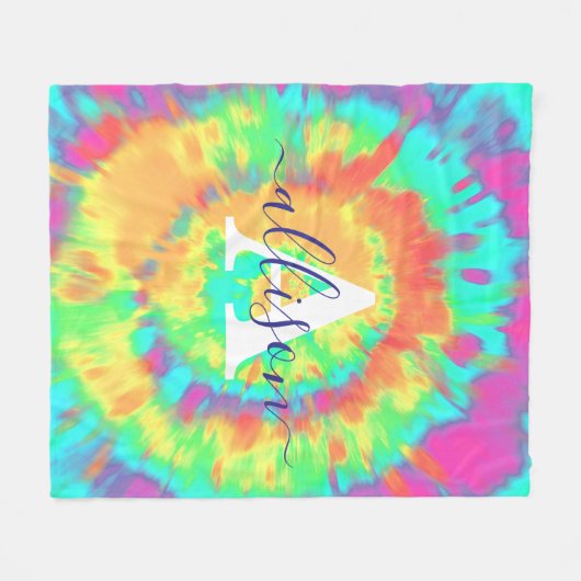 Tie kleurstof op maat fleece deken (Voorkant (Horizontaal))