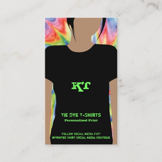 Tie-kleurstof over het gehele omlooptraject van vi visitekaartje (Voorkant)