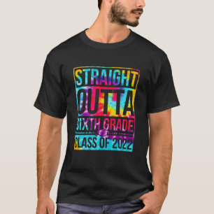 Tie-kleurstof recht buiten de zesde klasse van 202 t-shirt