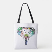 Tie kleurstof regenbooglijn thoekolifant tote bag (Achterkant)