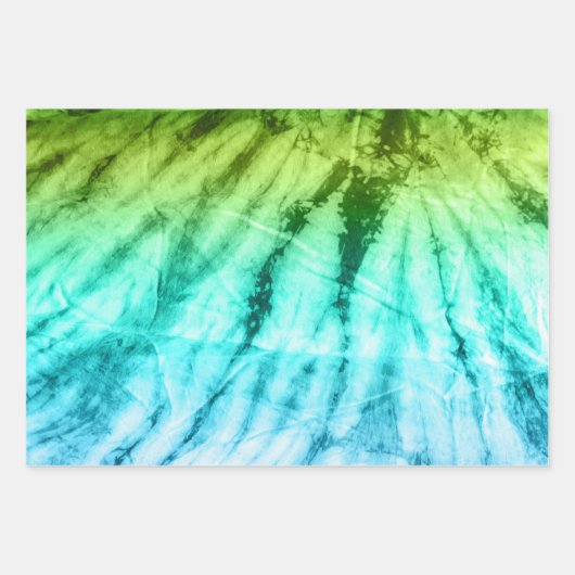 Tie-kleurstof, verloopblauw en kleurrijke handpalm inpakpapier vel (Voorkant 2)