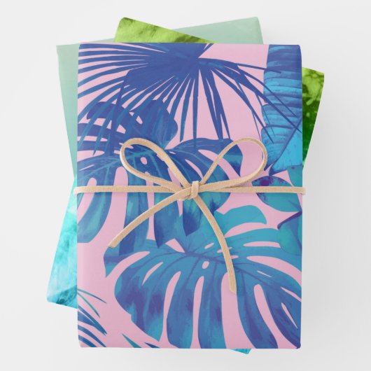 Tie-kleurstof, verloopblauw en kleurrijke handpalm inpakpapier vel (In situ)