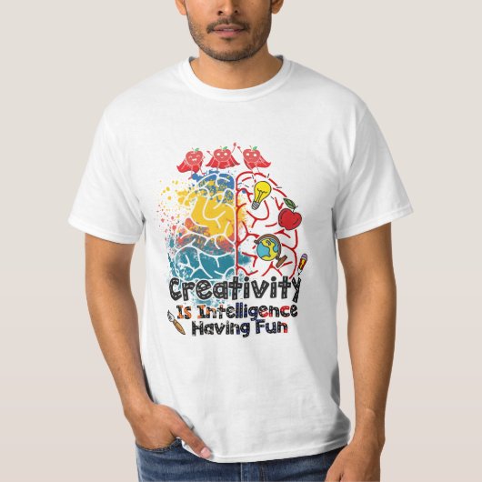 Tie kleurstofcreativiteit is intelligentie met een t-shirt (Voorkant)