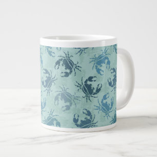 Tie-kleurstofpatroon van krabben grote koffiekop