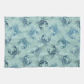 Tie-kleurstofpatroon van krabben theedoek (Horizontaal)