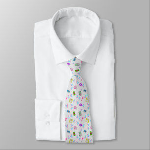 Tie met 90s Doodle patroon Stropdas