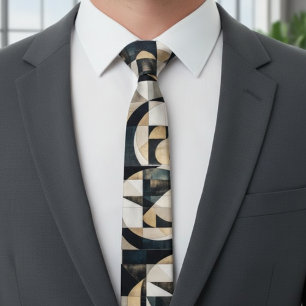 Tie met geometrische halsband in mid-century moder stropdas