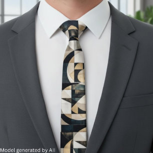 Tie met geometrische halsband in mid-century moder stropdas