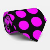 Tie met hete roze polka stippen stropdas (Opgerold)