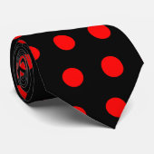 Tie met rode polka stippen stropdas (Opgerold)