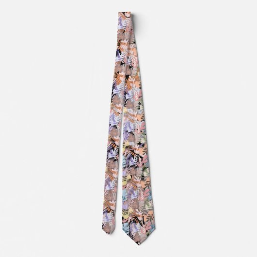 Tie : Organic Leaves (black) Stropdas (Achterkant)