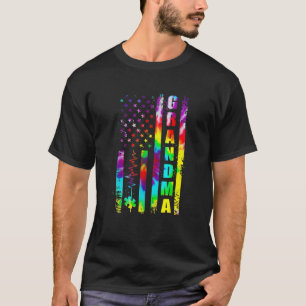 Tie ter ondersteuning van Amerikaanse vlag-autisme T-shirt