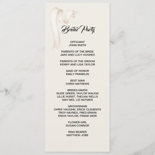 Tie the knot double side program card programmakaart (Achterkant)