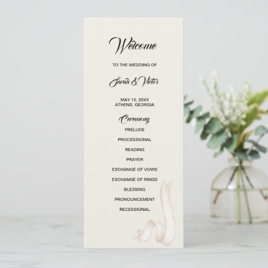 Tie the knot double side program card programmakaart (Staand voorkant)