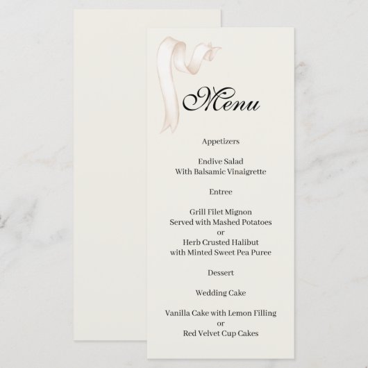 Tie the knot Menu (Voorkant / Achterkant)
