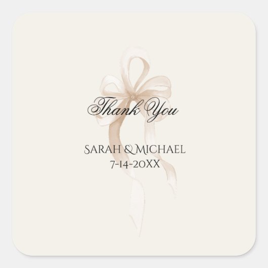 Tie the Knot Wedding Vierkante Sticker (Voorkant)
