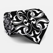 Tie vintage opvallende print zwart wit stropdas (Opgerold)