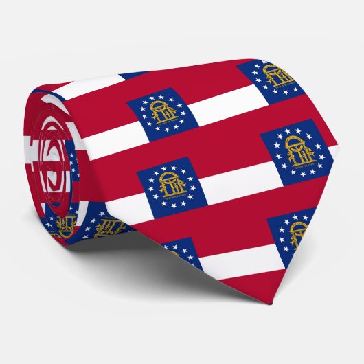 Tie with Flag of Georgia, U.S.A. Stropdas (Opgerold)