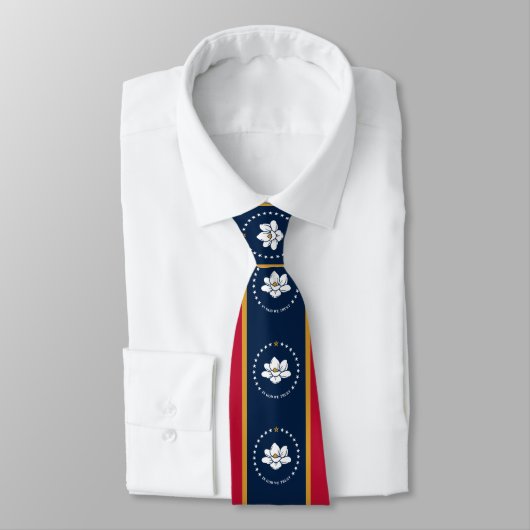 Tie with Flag of Mississippi, USA Stropdas (Gebonden)