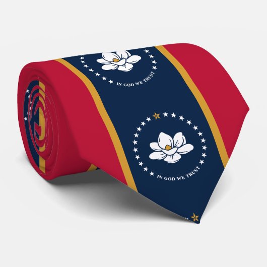 Tie with Flag of Mississippi, USA Stropdas (Opgerold)