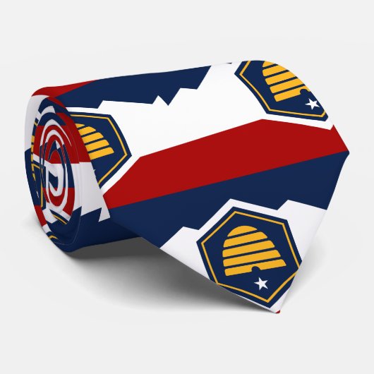 Tie with Flag of Utah, USA Stropdas (Opgerold)