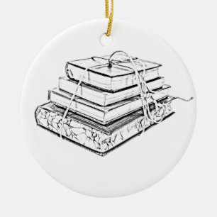 Tied Books Sketch Keramisch Ornament