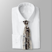 Tied Oboe op Faded Blue Denim Kijk Stropdas (Gebonden)