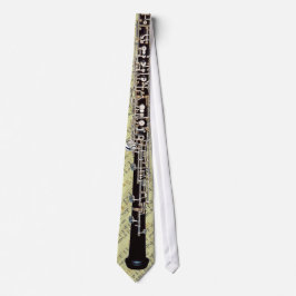 Tied Oboe op Medieval Music Manuscript Stropdas
