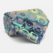 Tied Peacock Feathers Retro Abstract Stropdas (Opgerold)