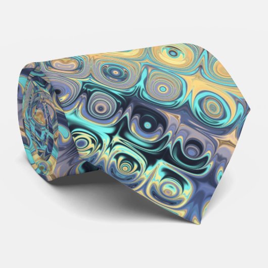 Tied Peacock Feathers Retro Abstract Stropdas (Opgerold)