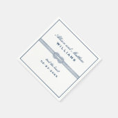 Tied the Knot Navy Blue Nautical Wedding Monogram Servet (Hoek)