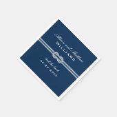 Tied the Knot Navy Blue Nautical Wedding Monogram Servetten (Hoek)