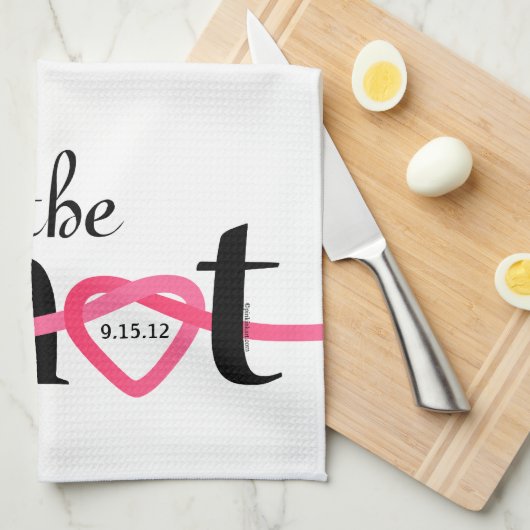 Tied the Knot Personalized Kitchen Towel Theedoek (Quarter Fold)