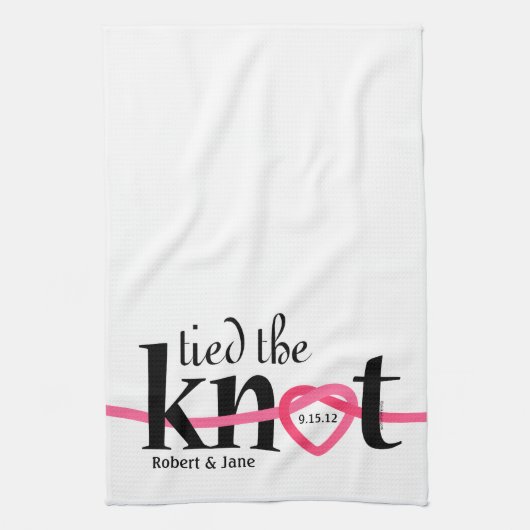 Tied the Knot Personalized Kitchen Towel Theedoek (Verticaal)