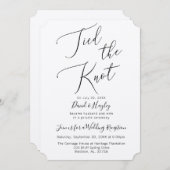 Tied the Knot Wedding Reception Invitation Kaart (Voorkant / Achterkant)