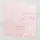 Tied With a Bow Ribbon Girls 30th Birthday Kaart (Voorkant / Achterkant)