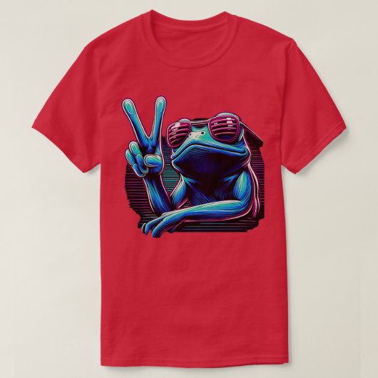 TieDye Cool Frog Hippie 4 T-shirt (Design voorkant)
