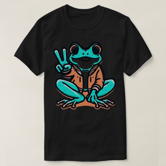 TieDye Cool Frog Hippie T-shirt (Design voorkant)