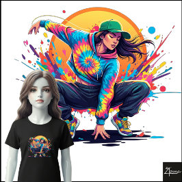 Tiedye-danser gehurkte pose spetterkunst Tri-Blend shirt