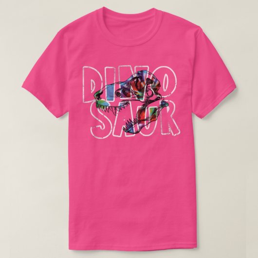 Tiedye Dinosaur Skeleton Dinosaur Patroon T-shirt (Design voorkant)