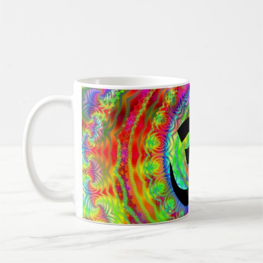 Tiedye doelwit met Om-symbool Koffiemok (Links)
