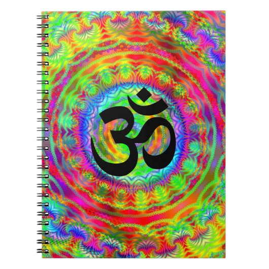 Tiedye doelwit met Om-symbool Notitieboek (Voorkant)