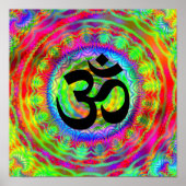Tiedye doelwit met Om-symbool Poster (Voorkant)