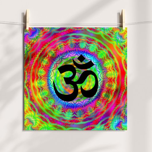 Tiedye doelwit met Om-symbool Poster