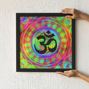 Tiedye doelwit met Om-symbool Poster