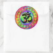 Tiedye doelwit met Om-symbool Ronde Sticker (Tas)